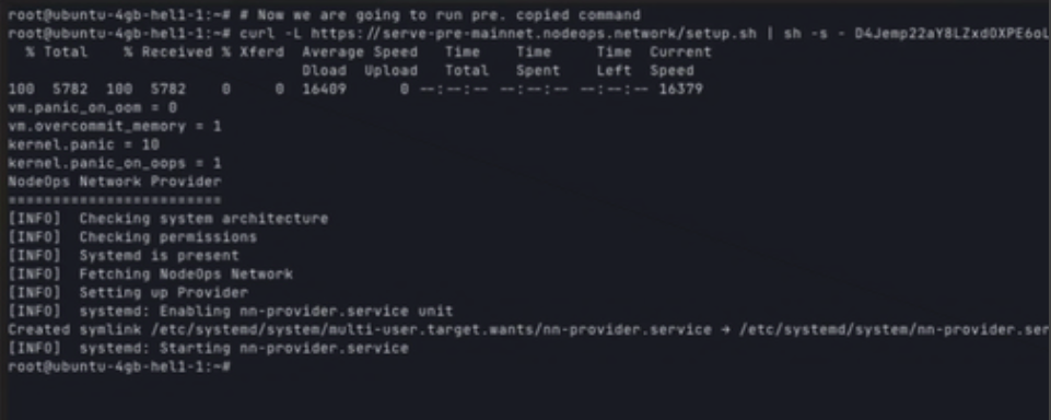 Copy the secret and command.