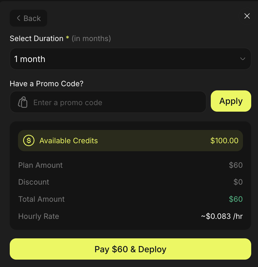 Determine how many high-availability Machines you will rent from NodeOps Network. 
